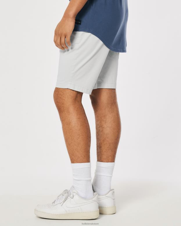 Bottoms Hollister Men Twill Jogger Shorts 9\\ 488201204 Light Grey